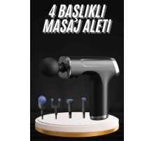 Şarjlı Masaj Tabancası 4 Başlıklı Mini Masaj Tabancası ve Masaj Aleti