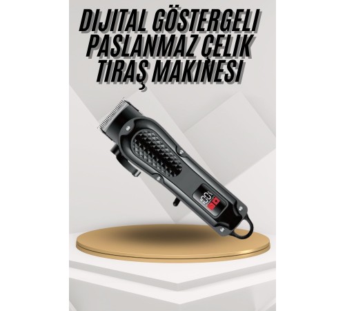 Dijital Profesyonel Kablosuz Saç Sakal Tıraş Makinası Sessiz Paslanmaz Çelik