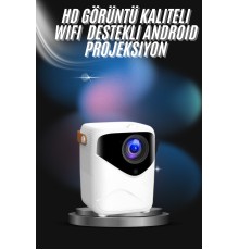Projeksiyon Ev Sineması Bluetooth 4k HD Kaliteli Görüntü Kumandalı