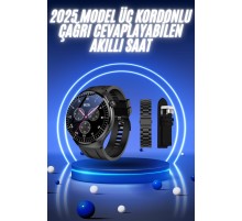 Akıllı Saat Yeni Nesil Üç Kordonlu Nabız Ölçer Çağrı Cevaplama