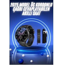 Akıllı Saat Yeni Nesil Üç Kordonlu Nabız Ölçer Çağrı Cevaplama