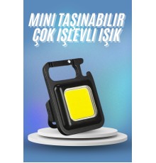 Işıldak USB Şarjlı Cep El Feneri Taşınabilir Mini Led Işık Çok Fonksiyonlu