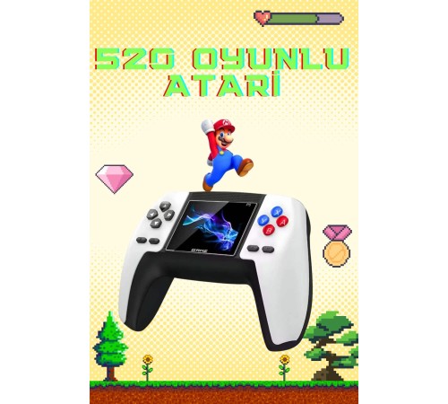 Retro Konsol P5 Uyumlu Taşınabilir 520 Oyunlu Kablosuz Game Stick