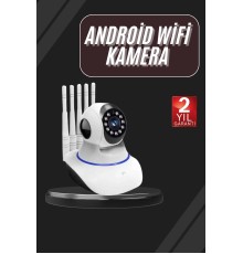 LED Aydınlatmalı 5 Antenli Motorlu 1080P Wifi Kamera Sensörlü