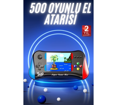 500 Oyunlu Retro Sup Konsolu Taşınabilir Mini Gamepad 3,5 İnç Ekran