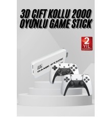 yeni nesil 3D 4K 2000 Oyunlu Game Stick Oyun Konsolu Çift Konsol