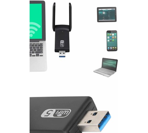 Mbps Wifi Alıcı Kablosuz Wifi Adaptörü Çift Band Çift Antenli