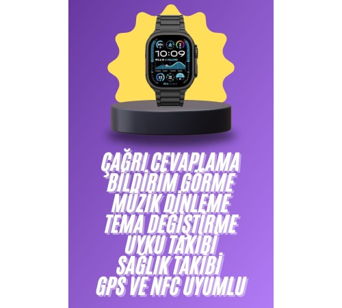 Ultra 3 Kordonlu Amoled Ekran Akıllı Saat Çok Fonksiyonlu Uyku ve Sağlık Takibi