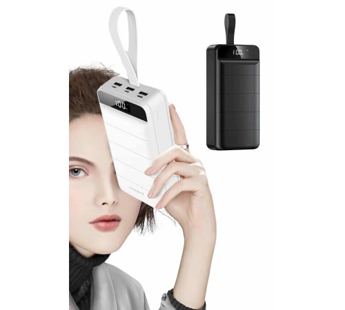 50.000 Mah Powerbank Turbo Hızlı Led Göstergeli Android İOS Uyumlu Taşınabilir Askılı