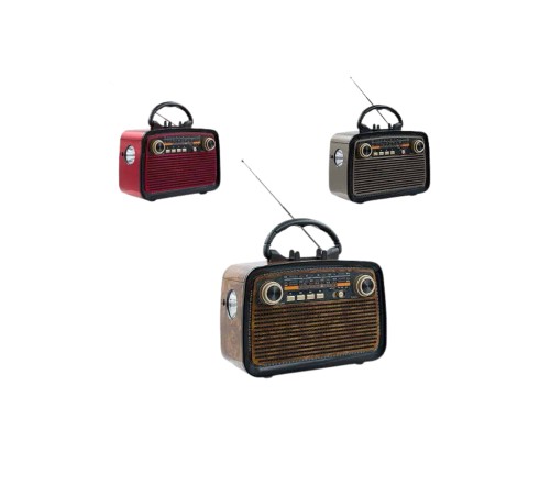 Bluetooth Hoparlör Ahşap Renk Vintage Işıklı Nostaljik Radyo Fm Ahşap Görünümlü