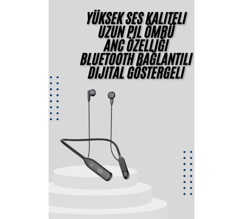 Kablolu Kulak İçi Bluetooth Kulaklık 100 Saat ANC Özellikli Boyun Bantlı