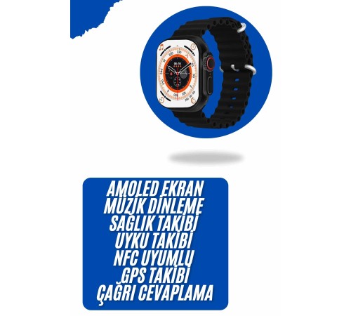 Yeni Nesil Akıllı Kol Saati Nabız Ölçer GPS Uyumlu 49 MM Kasa Yeni Nesil Akıllı Kol Saati Nabız Ölçer GPS Uyumlu 49 MM Kasa