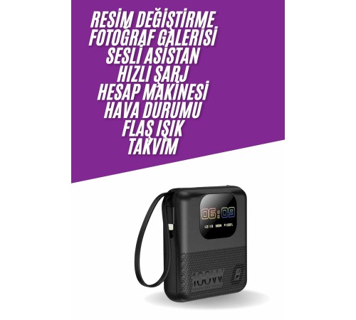 Akıllı Powerbank Ekranlı 10.000 Mah Hızlı Şarj Edebilen 4 Girişli Çok Fonksiyonlu Akıllı Powerbank Ekranlı 10.000 Mah Hızlı Şarj Edebilen 4 Girişli Çok Fonksiyonlu