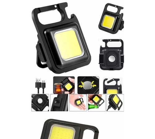 Işıldak USB Şarjlı Cep El Feneri Taşınabilir Mini Led Işık Çok Fonksiyonlu