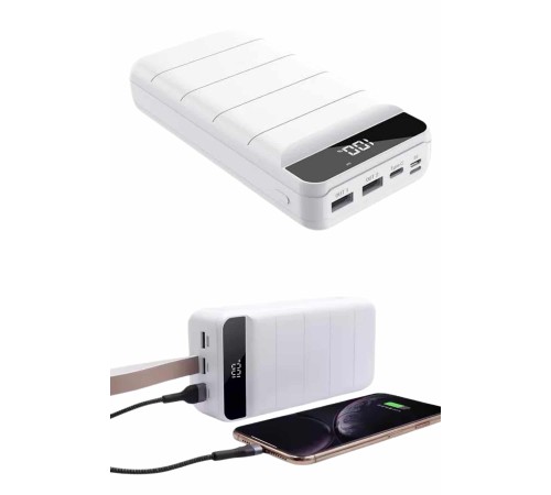 50.000 Mah Powerbank Turbo Hızlı Led Göstergeli Android İOS Uyumlu Taşınabilir Askılı
