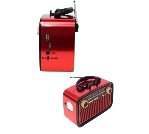 Bluetooth Hoparlör Ahşap Renk Vintage Işıklı Nostaljik Radyo Fm Ahşap Görünümlü