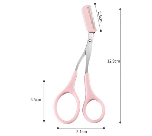 Kavisli Kaş Kirpik Düzeltici Bıyık Alma Taraklı Kaş Makası Yüz Bakım Seti Makas