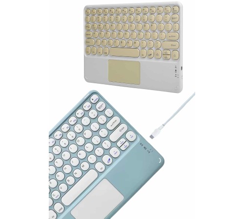 Bluetooth Touchpad Klavye Ultra İnce Taşınabilir Q Klavye