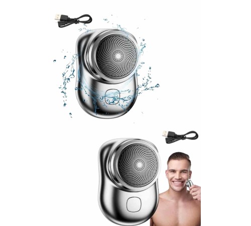 Kablosuz Tıraş Makinesi Günlük Hızlı Taşınabilir Şarjlı Yuvarlak Paslanmaz Çelik