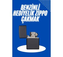 Doldurulabilir Siyah Benzinli Çakmak Metalik