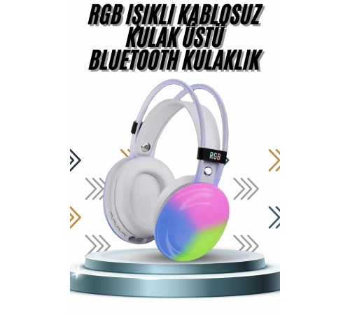 Kablosuz Bluetooth Kulaklık RGB Işıklı Kulak Üstü 5.3 Bluetooth Bağlantılı