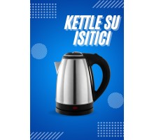 Elektrikli Paslanmaz Çelik Su Isıtcı Çelik Kettle 1.8 Lt. Uzun Ömürlü