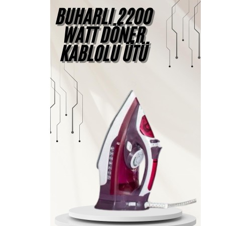 Modern Tasarım 2200W Dayanıklı Buharlı Seramik Kaplama Ütü