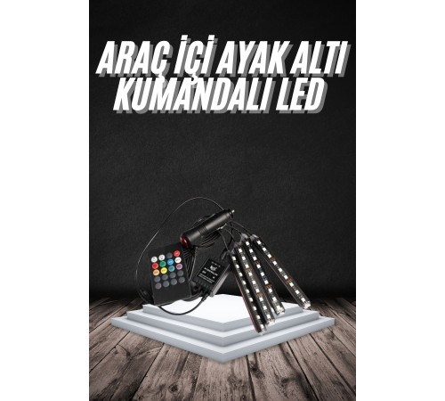 RGB Işıklı Araç İçi Aydınlatma Kumandalı 12'li Led Işık Renk Değiştirebilen