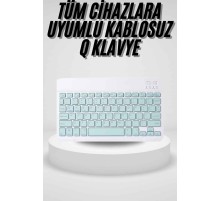 Uyumlu Kablosuz Bluetooth Şarj Edilebilir Mini Q Klavye
