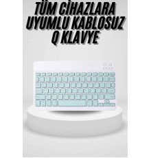 Uyumlu Kablosuz Bluetooth Şarj Edilebilir Mini Q Klavye