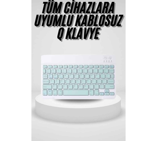 Uyumlu Kablosuz Bluetooth Şarj Edilebilir Mini Q Klavye