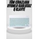 Uyumlu Kablosuz Bluetooth Şarj Edilebilir Mini Q Klavye