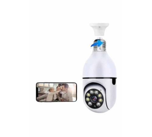 Wifi Güvenlik Kamerası Çift kameralı Ampule Takılabilir Sensörlü