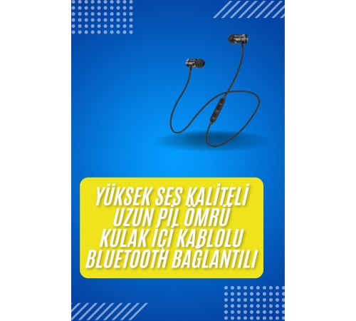 Bluetooth Bağlantılı Kablolu Mıknatıslı Sport Kulaklık