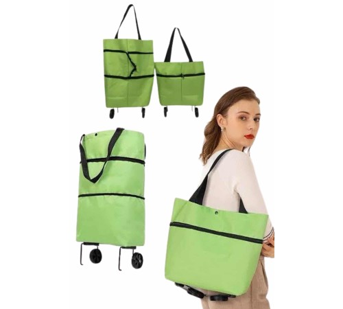 Katlanabilir Tekerlekli Pazar Market Çarşı Arabası Market Alışveriş Çantası
