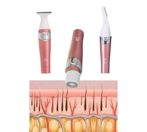 3 Başlıklı Kıl Tüy Temizleyici Epilasyon Aleti Tüm Cilt Tiplerine Uygun