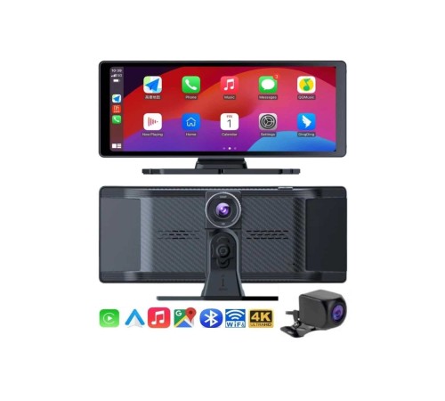 4K Ultra Araç İçi Ön ve Arka Kameralı Ekran HD 2 Kameralı Torpido Üstü Araç Multimedya