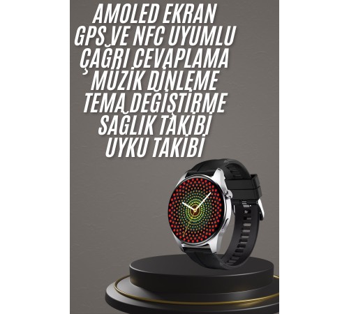 Akıllı Saat 1.5 Inç Amoled Ekran Çift Kordonlu GPS NFC Uyumlu