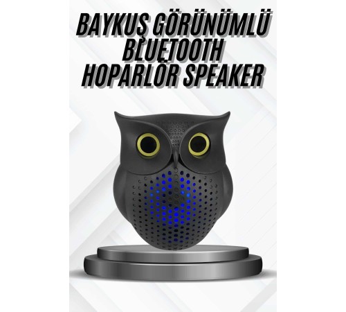 Bluetooth Hoparlör TWS Kablosuz RGB Işıklı Dekoratif Taşınabilir Baykuş
