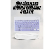 Android ve İOS Uyumlu Bluetooth Kablosuz Türkçe Q Klavye Renkli