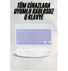 Android ve İOS Uyumlu Bluetooth Kablosuz Türkçe Q Klavye Renkli