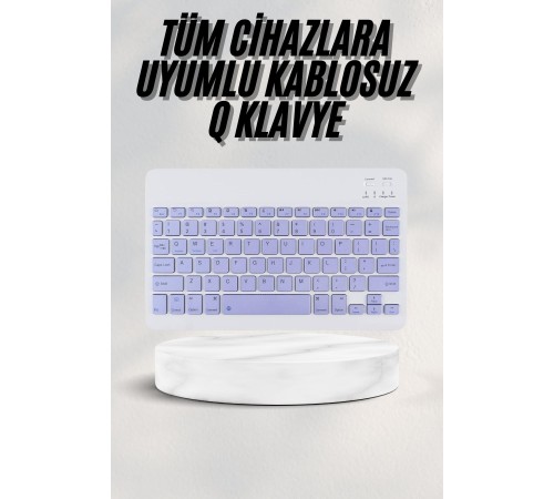 Android ve İOS Uyumlu Bluetooth Kablosuz Türkçe Q Klavye Renkli