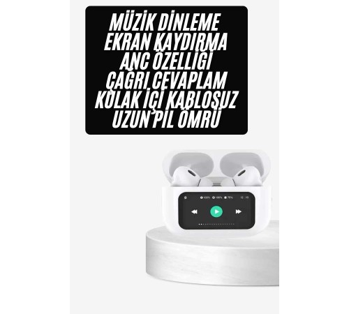 Dokunmatik Ekranlı ANC/ENC Yeni Nesil Pro Bluetooth Kulaklık Dokunmatik Ekran