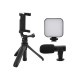 Akıllı Telefon Vlog Kiti Tripod Mini Mikrofonlu Telefon Tutucu