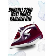 Buharlı Kablolu Ütü 2200 Watt Kireçlenme Önleyici Şok Buharlı