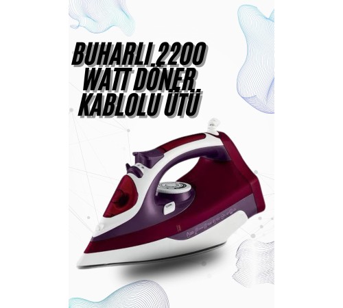 Buharlı Kablolu Ütü 2200 Watt Kireçlenme Önleyici Şok Buharlı