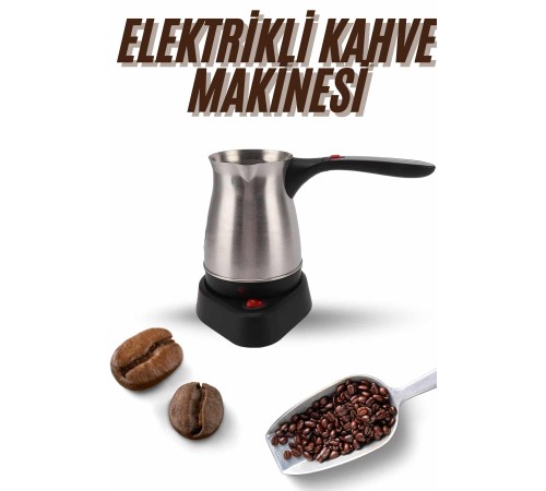 Elektrikli Cezve 800 Watt Paslanmaz Çelik Türk Kahve Makinesi Saplı