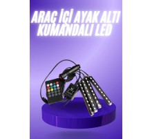 Araç İçi Ayak Altı 12'li Şerit Led Işık Uzaktan Kumandalı RGB Işıklı Ses ve Müziğe Duyarlı