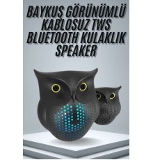 TWS Bluetooth Hoparlör Baykuş Tasarımlı Taşınabilir RGB Işıklı Uzun Pil Ömrü