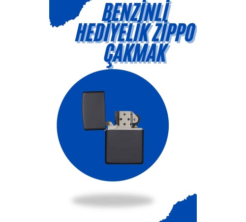 Siyah Kutulu Metal Çakmak Benzinli Hediyelik Eşya